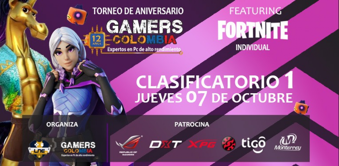Torneo Fortnite Individual - Jueves 07/10/21 - 12 Aniversario Gamers Colombia