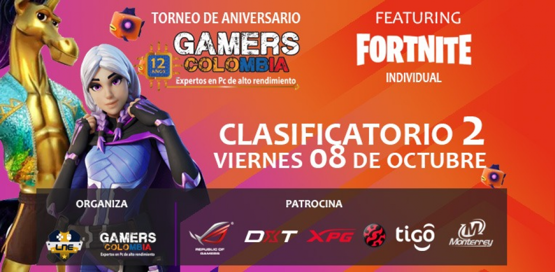Torneo Fortnite Individual - Viernes 08/10/21 - 12 Aniversario Gamers Colombia