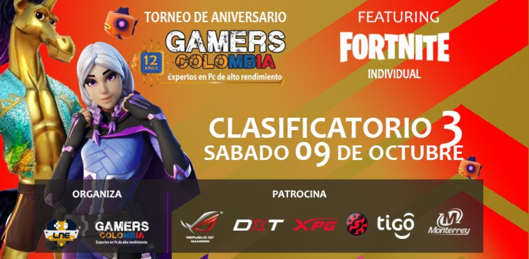 TORNEO FORTNITE INDIVIDUAL - SÁBADO 09/10/21 - 12 ANIVERSARIO GAMERS COLOMBIA