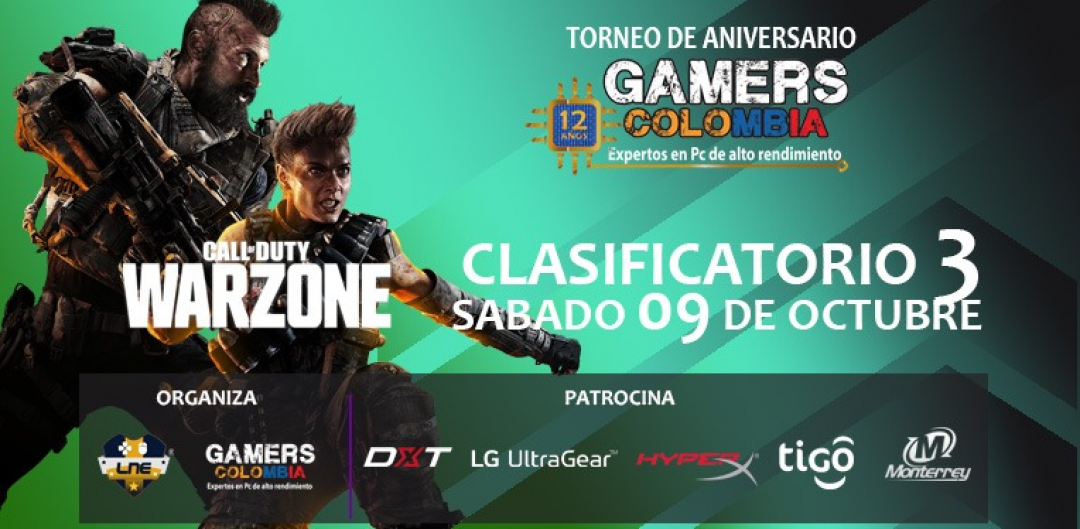 TORNEO WARZONE INDIVIDUAL - SÁBADO 09/10/21 - 12 ANIVERSARIO GAMERS COLOMBIA